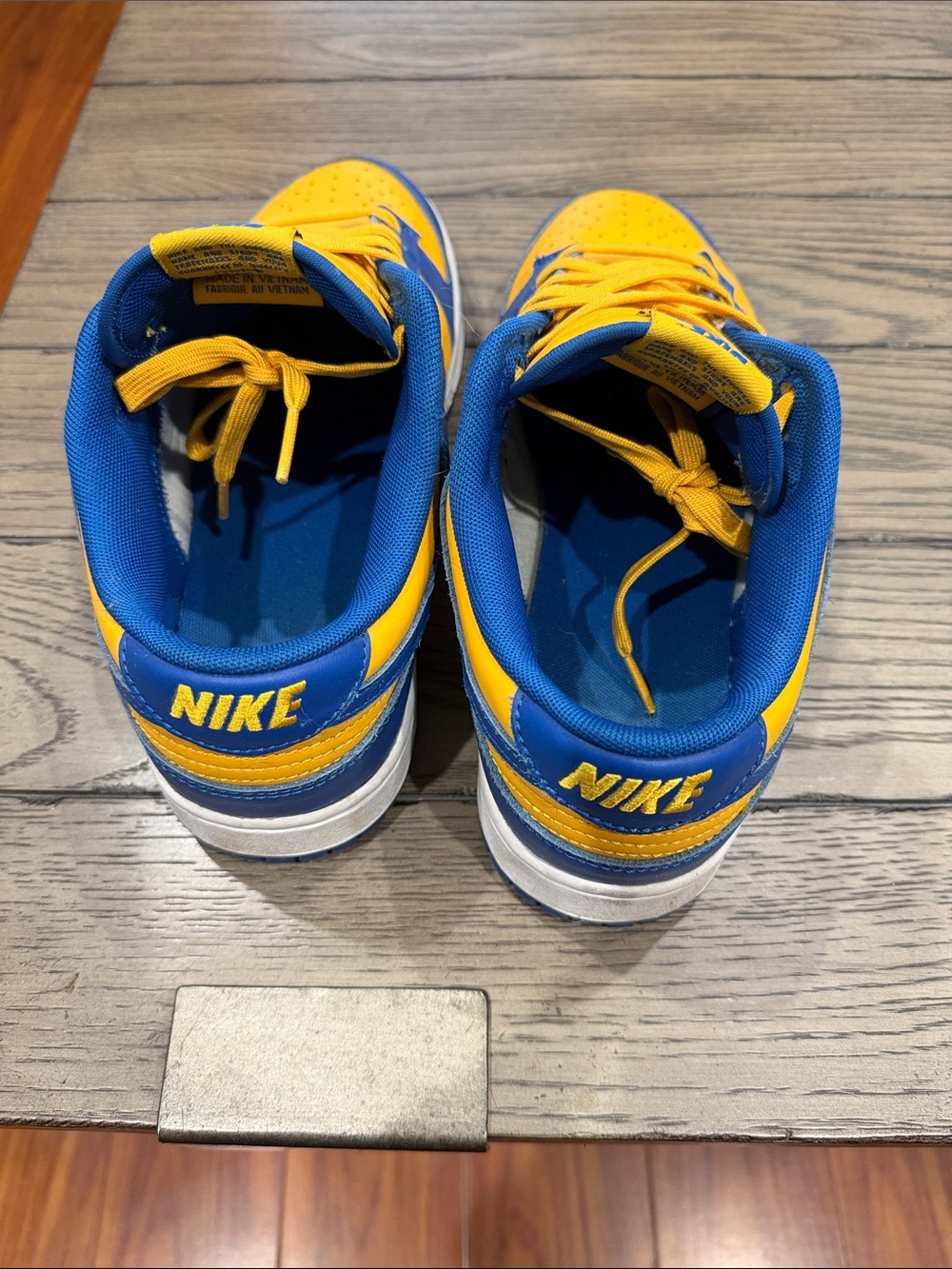 Nike Low Top Sneakers in Blue and Yellow Contrast UCLA Dunks - Picture 5 of 6